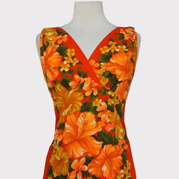 Vtg 60s Hawaiian Togs Floral Print Maxi Dress S - Picture 2 of 6